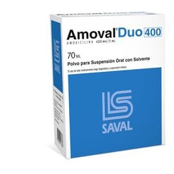 Amoval Duo  400 mg/5mL x 70 mL Polvo Para Suspensión Oral - Saval s.a.