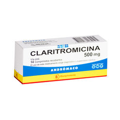 Product image of Claritromicina 500 mg x 14 Comprimidos Recubiertos ANDROMACO S.A.