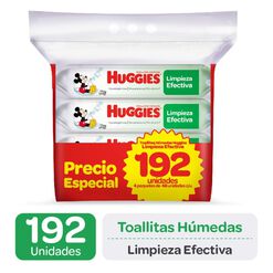 Pack Toallas Húmedas Limpieza Efectiva 192un - Huggies