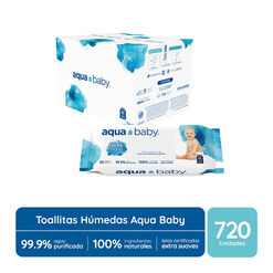 Product image of Caja 12 Toallitas Húmedas Aqua Baby 60un