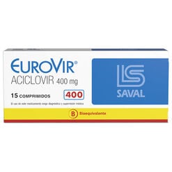 EUROVIR Aciclovir 400 mg 15 comprimidos - Saval s.a.