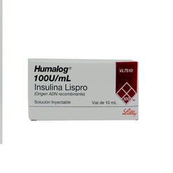 Product image of Insulina Humalog 100 UI/mL Solucion Inyectable x 1 Frasco Ampolla - Tecnofarma s.a.