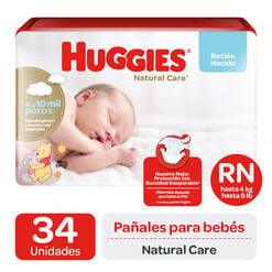 Pañales Huggies Natural Care RN 34 un