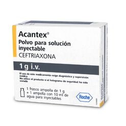 Acantex 1 g IV x 1 Vial Polvo Para Solución Inyectable Con Solvente - Roche ltda.