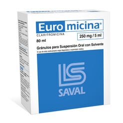 Euromicina 250 mg/5 ml x 80 ml Granulos para Suspension Oral con Solvente - Saval s.a.