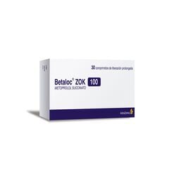 Betaloc Zok 100 mg x 30 Comprimidos De Liberación Prolongada - Astrazeneca