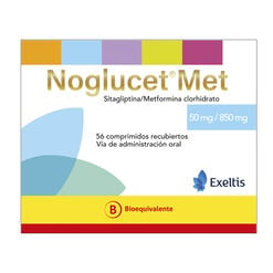 Noglucet Met 50 mg/850 mg X 56 Comprimidos Recubiertos - Exeltis