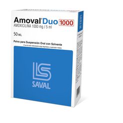 Amoval Duo 1000 mg/5 mL x 50 mL Polvo Para Suspensión Oral Con Solvente - Saval s.a.