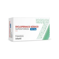 Diclofenaco Sodico 12,5 mg x 5 Supositorios - Seven pharma chile spa