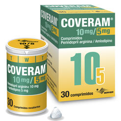 Product image of Coveram 10 mg/5 mg x 30 Comprimidos - Servier chile