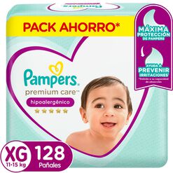 Pañales Desechables Pampers Premium Care Talla XG 128 un