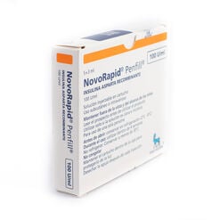 Insulina Novorapid Penfill 100 UI/mL Solucion inyectable x 5 Dispositivos 3 mL - Novonordisk