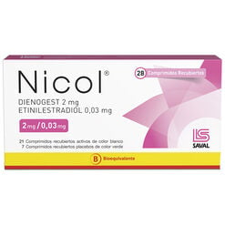 NICOL Dienogest 2,00 mg Etinilestradiol 0,03 mg 28 comprimidos - Saval s.a.