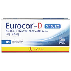 EUROCOR-D Bisoprolol fumarato 5 mg Hidroclorotiazida 6,25 mg 35 comprimidos - Saval s.a.