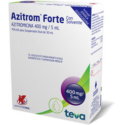 Azitrom Forte 400 mg/5 mL x 30 mL Polvo Para Suspensión Oral Con Solvente - Chile