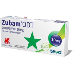 Product image of Zubam ODT 10 mg x 30 Comprimidos Dispersables - Chile