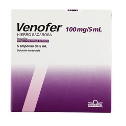 Venofer 100 mg Solución Inyectable 5 Ampollas x 5 ml - Grunenthal