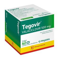 Tegovir 500 mg x 42 Comprimidos Recubiertos - Megalabs chile s.a