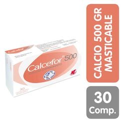 Calcefor 500 mg x 30 Comprimidos Masticables - Chile