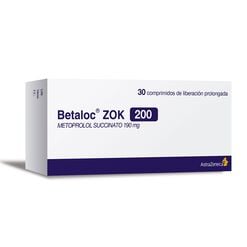 Betaloc Zok 200 mg x 30 Comprimidos De Liberacion Prolongada - Astrazeneca