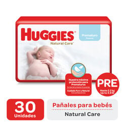 Pañales Huggies Natural Care Prematuro 30 un