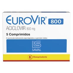 EUROVIR Aciclovir 800 mg 5 comprimidos - Saval s.a.