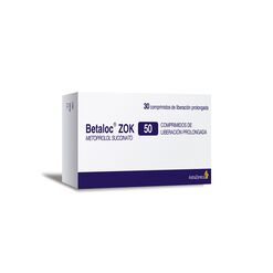 Betaloc Zok 50 mg x 30 Comprimidos De Liberación Prolongada - Astrazeneca