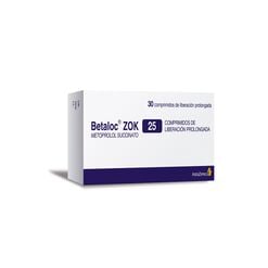 Betaloc Zok 25 mg x 30 Comprimidos De Liberación Prolongada - Astrazeneca