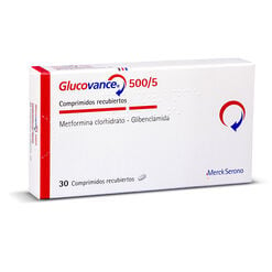 Glucovance 500 mg/5 mg x 30 Comprimidos Recubiertos - Merck