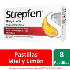 Strepfen Miel y Limón x8 Pastillas de Disolución Bucal Flurbiprofeno 8,75 mg - Reckitt benckiser