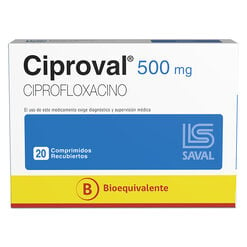 CIPROVAL Ciprofloxacino 500 mg 20 comprimidos - Saval s.a.