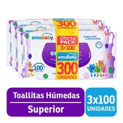 Emubaby Toalla humeda tripack 3x100 - Emuline