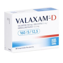 Valaxam-D 160 mg/5 mg/12.5 mg x 30 Comprimidos Recubiertos - Saval s.a.