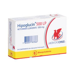 Hipoglucin LP 500 mg x 30 Comprimidos de Liberación Prolongada - Chile