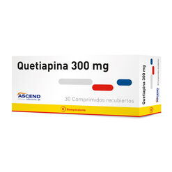 Product image of Quetiapina 300 mg x 30 Comprimidos Recubiertos ASCEND