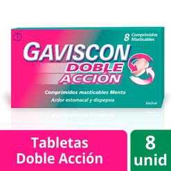 Gaviscon Comprimidos Masticables Doble Acción x8 - Reckitt benckiser