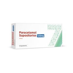 Paracetamol 125 mg x 6 Supositorios - Seven pharma chile spa