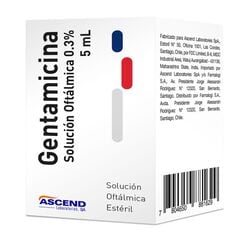 Product image of Gentamicina 0.3 % x 5 ml Solución Oftálmica ASCEND