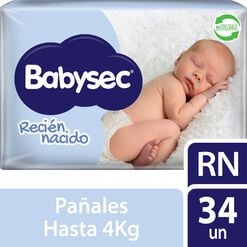 Product image of Babysec Pañal Recien Nacido x 34 Unidades