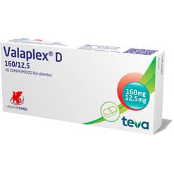 Valaplex D 160 mg/12.5 mg x 30 Comprimidos Recubiertos - Chile