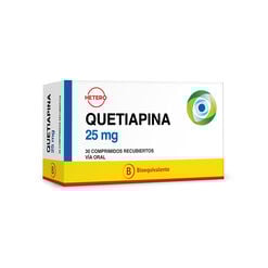 Product image of Quetiapina 25 mg x 30 Comprimidos Recubiertos SEVEN PHARMA CHILE SPA