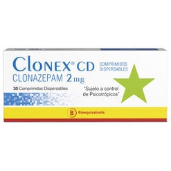 Product image of CLONEX CD Clonazepam 2 mg 30 comprimidos dispersables - Saval s.a.