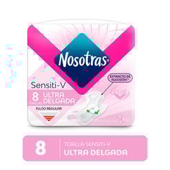 Product image of Nosotras Toalla Higiénica Sensiti-V Ultra Invisible Suave x 8 Unidades