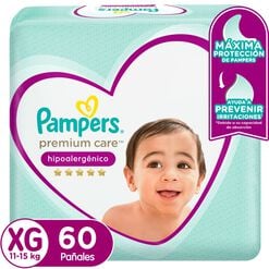 Pañales Desechables Pampers Premium Care Talla XG 60 Un