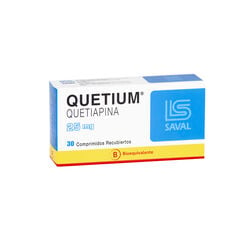 Product image of Quetium 25 mg x 30 Comprimidos Recubiertos - Saval s.a.