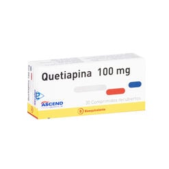 Product image of Quetiapina 100 mg x 30 Comprimidos Recubiertos ASCEND