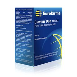 Clavam Duo 400 mg/57 mg/5 mL x 70 mL Polvo para Suspensión Oral - Eurofarma chile