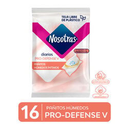 Product image of Pañitos Humedas Nosotras Prodefense 16Un