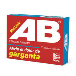 AB 5 mg Antiseptico Bucal x 12 Comprimidos Masticables - Saval s.a.