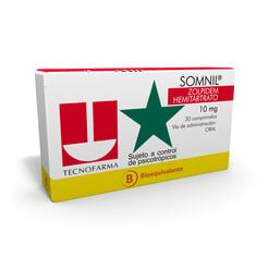 Product image of Somnil 10 mg Caja 30 Comp. Recubiertos - Tecnofarma s.a.